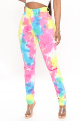 Stay Vibin' Tie Dye Skinny Jeans - Multi Color Ins Street